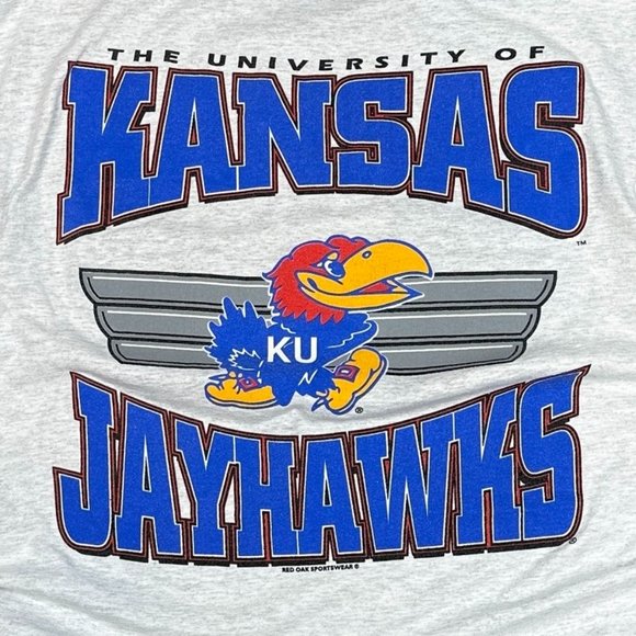 (L) Vintage University of Kanas Jayhawks T Shirt - Picture 2 of 4
